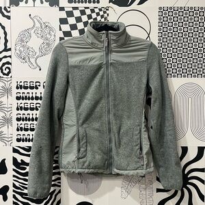 Aeropostale Gray Full-Zip Long Sleeve Sz Small Fleece Jacket with Drawstring